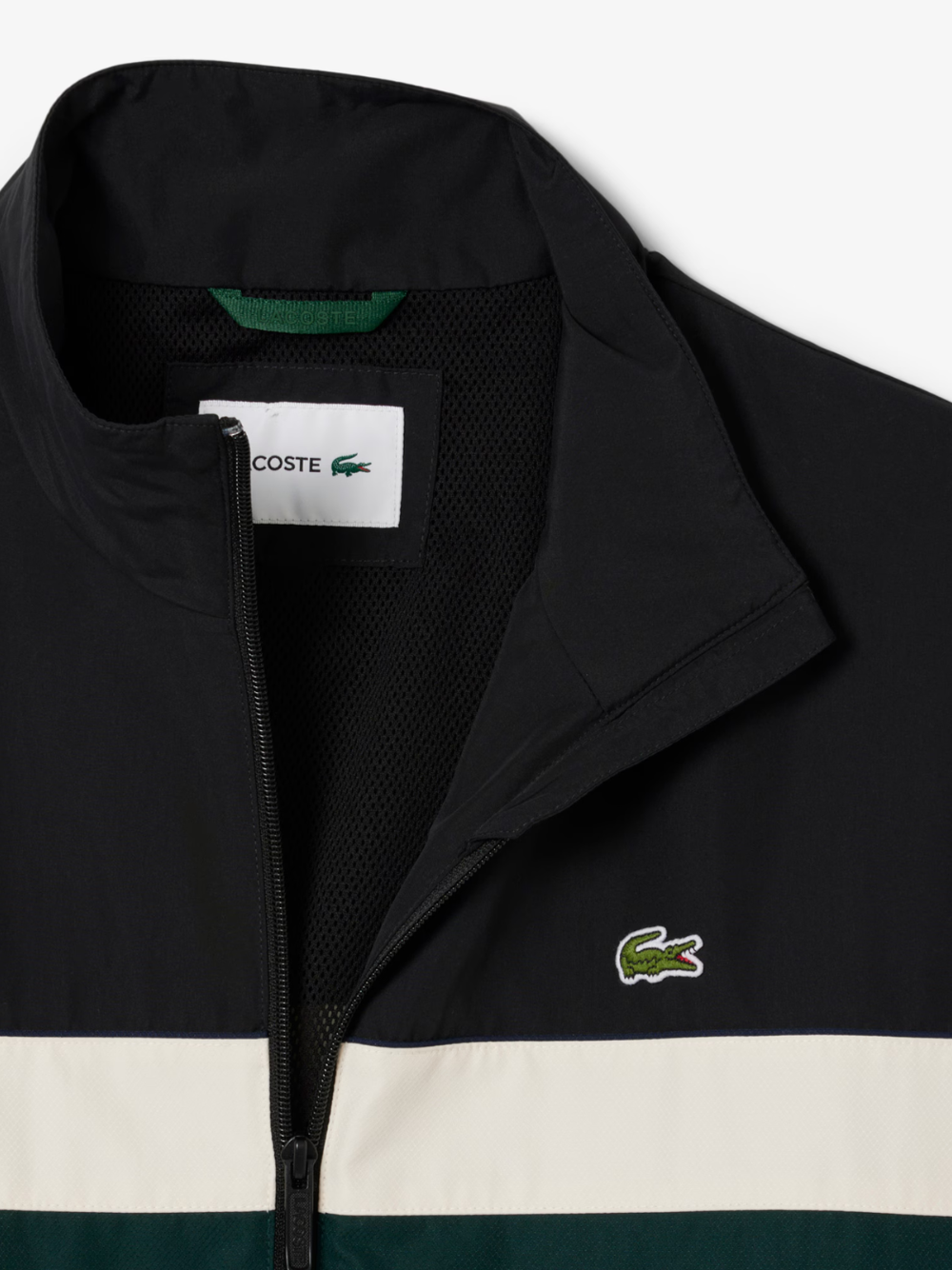 LACOSTE Colour-Block Water-Repellent Track Jacket Black