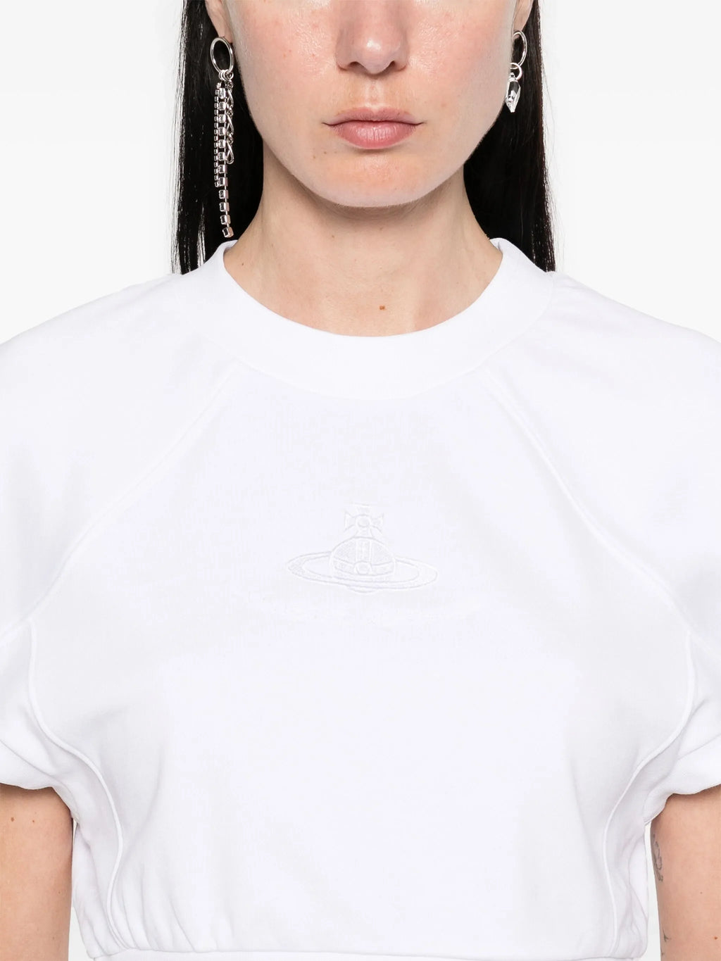 VIVIENNE WESTWOOD WOMEN Cropped Football Sweatshirt White
