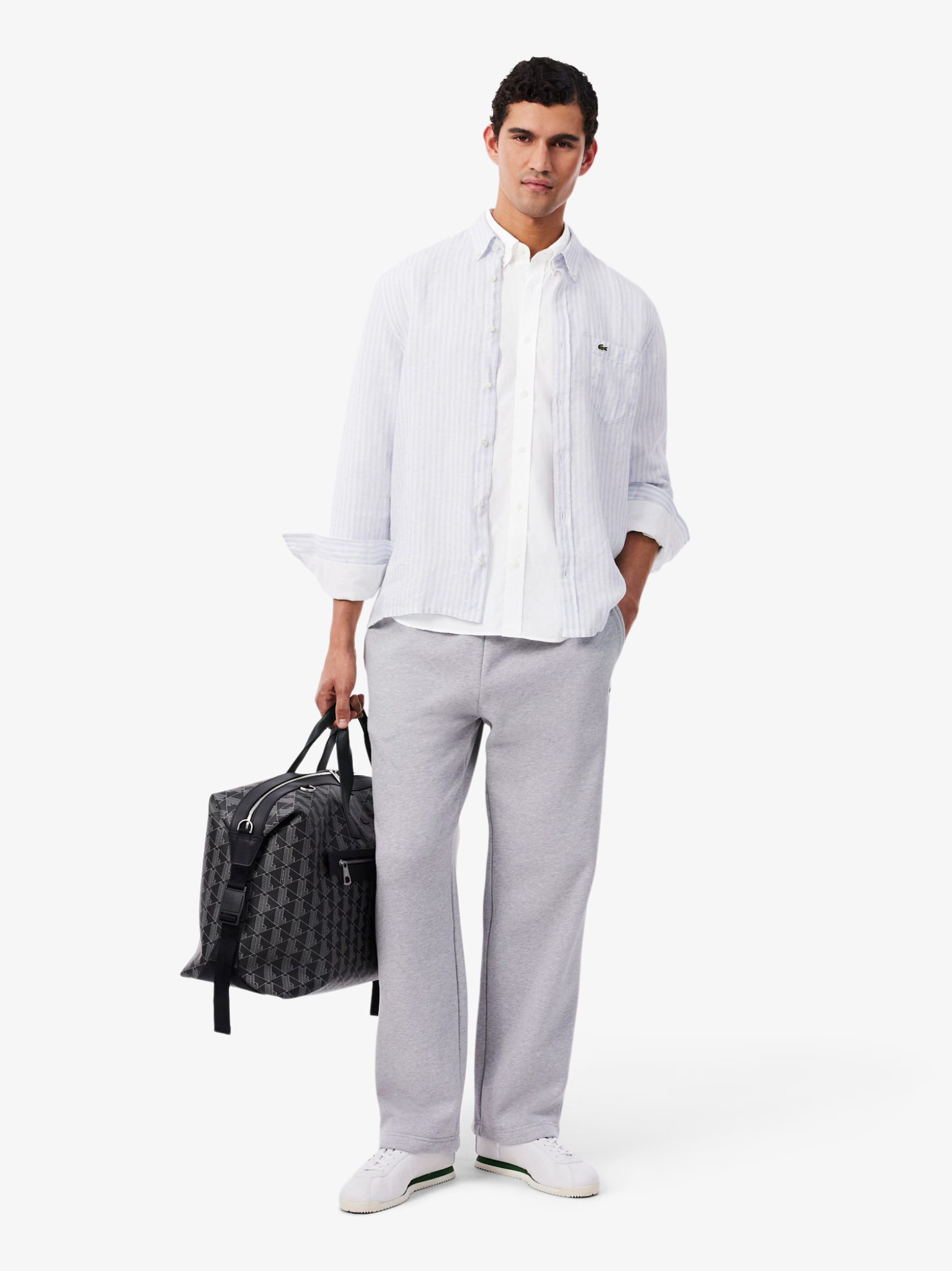 LACOSTE Regular Fit Lightweight Poplin Shirt White