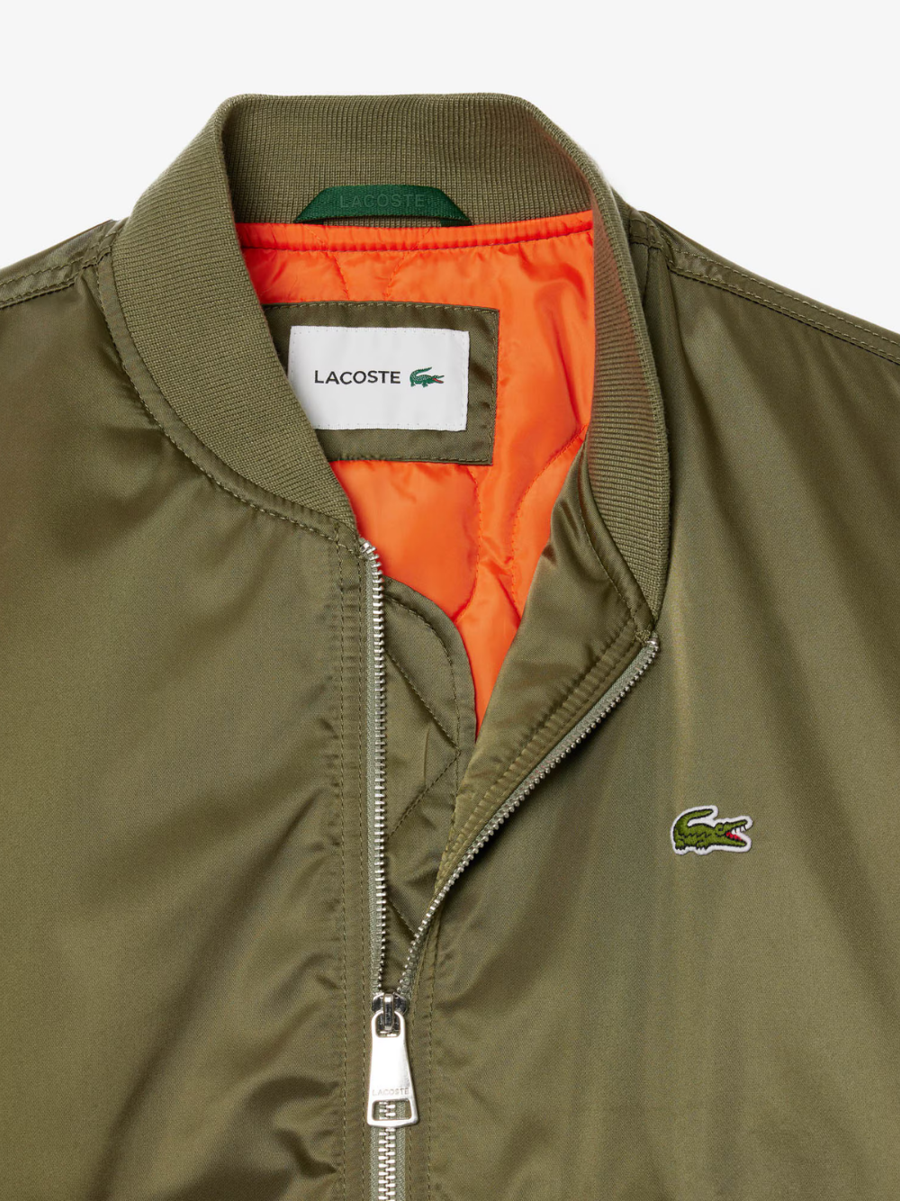 LACOSTE Water-Repellent Padded Bomber Jacket Green