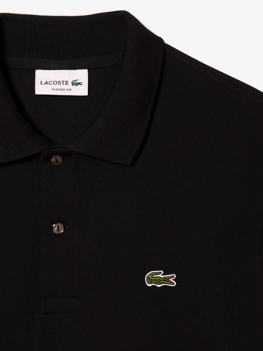 LACOSTE Classic Fit Long Sleeved L.12.12 Polo Shirt Black