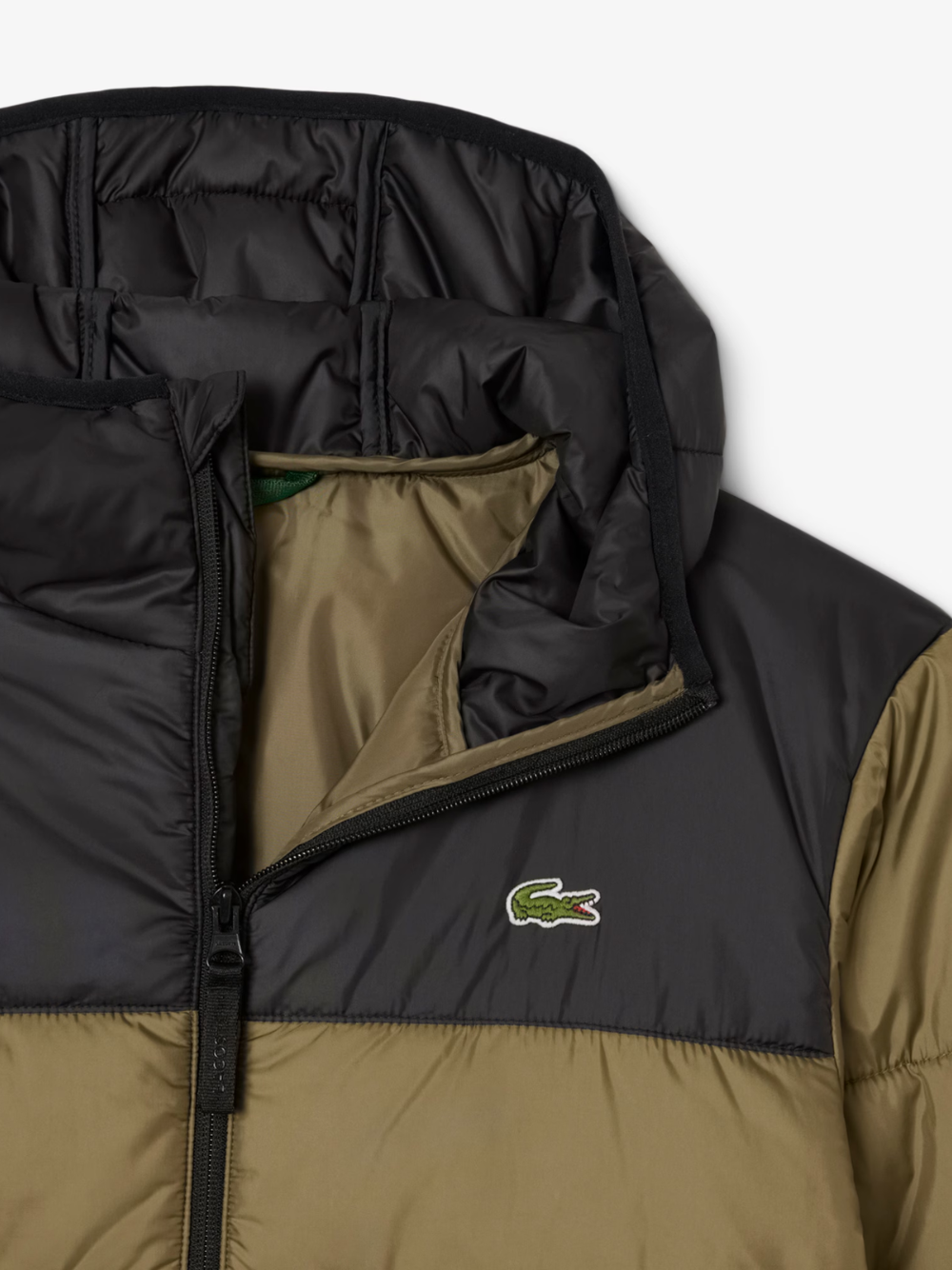 LACOSTE Water-Repellent Quilted Puffed Jacket Green