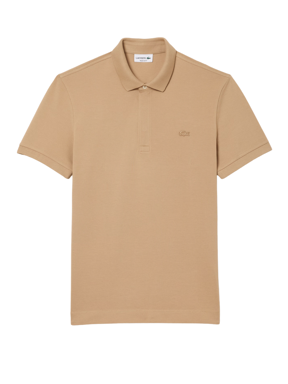 LACOSTE Regular Fit Paris Stretch Piqué Polo Shirt Beige