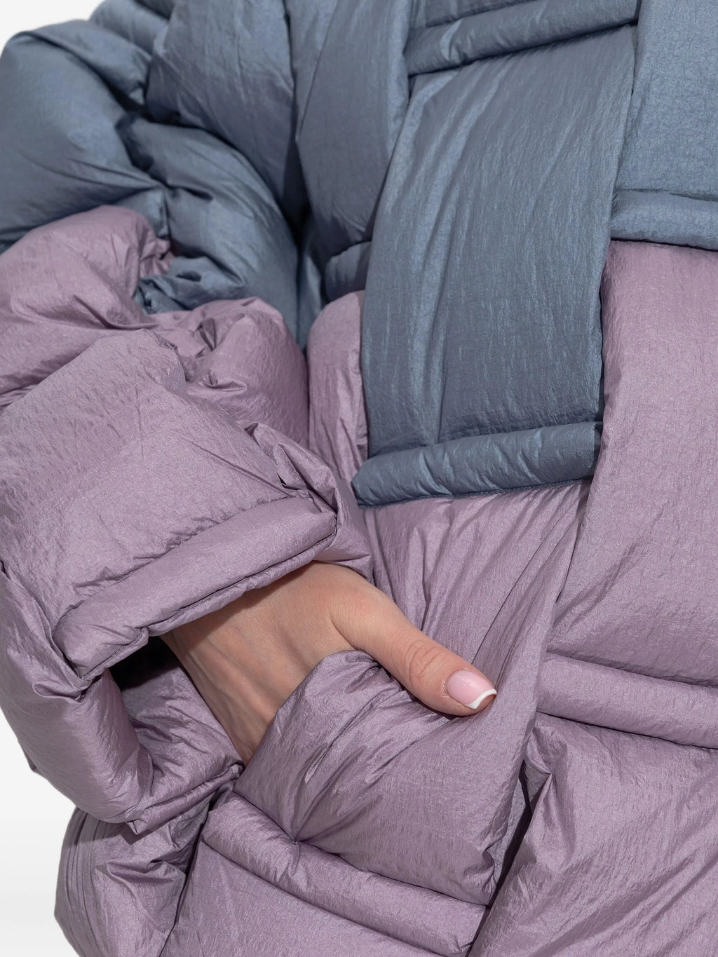 RAXXY Two-toned Puffer Jacket Metallic Blue Powder Pink