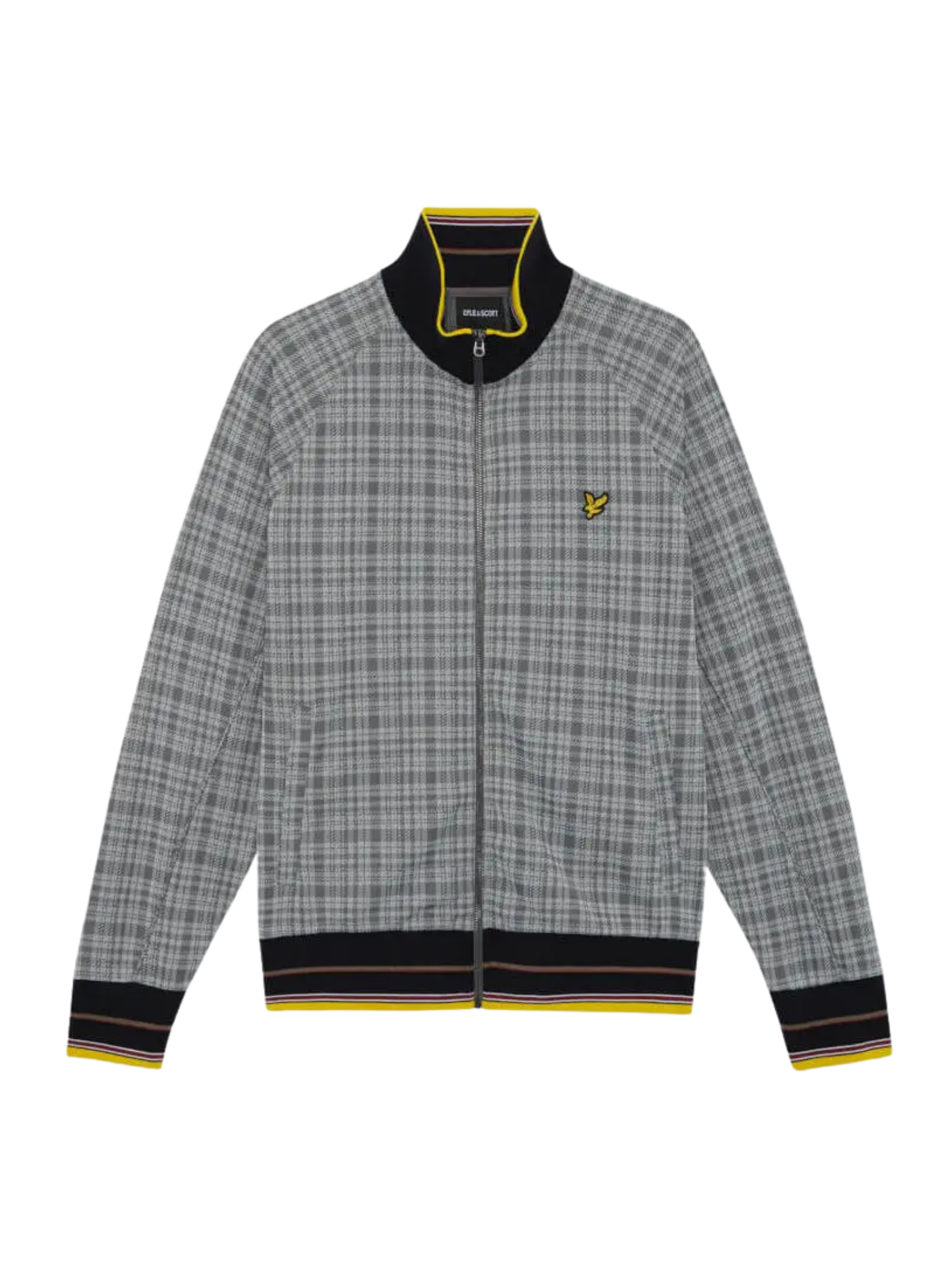 LYLE & SCOTT Hawick Check Track Jacket Mid Grey Marl
