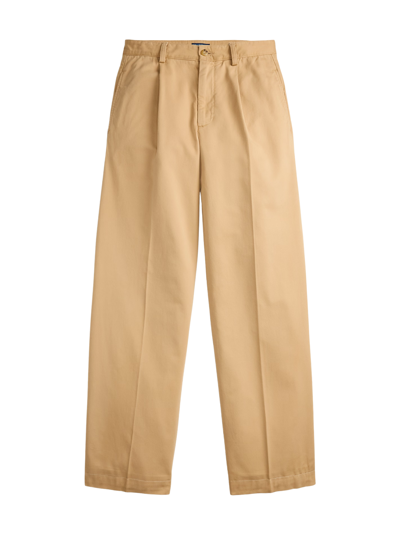 RALPH LAUREN WOMEN Pleated Cotton-Blend Relaxed Trousers Khaki