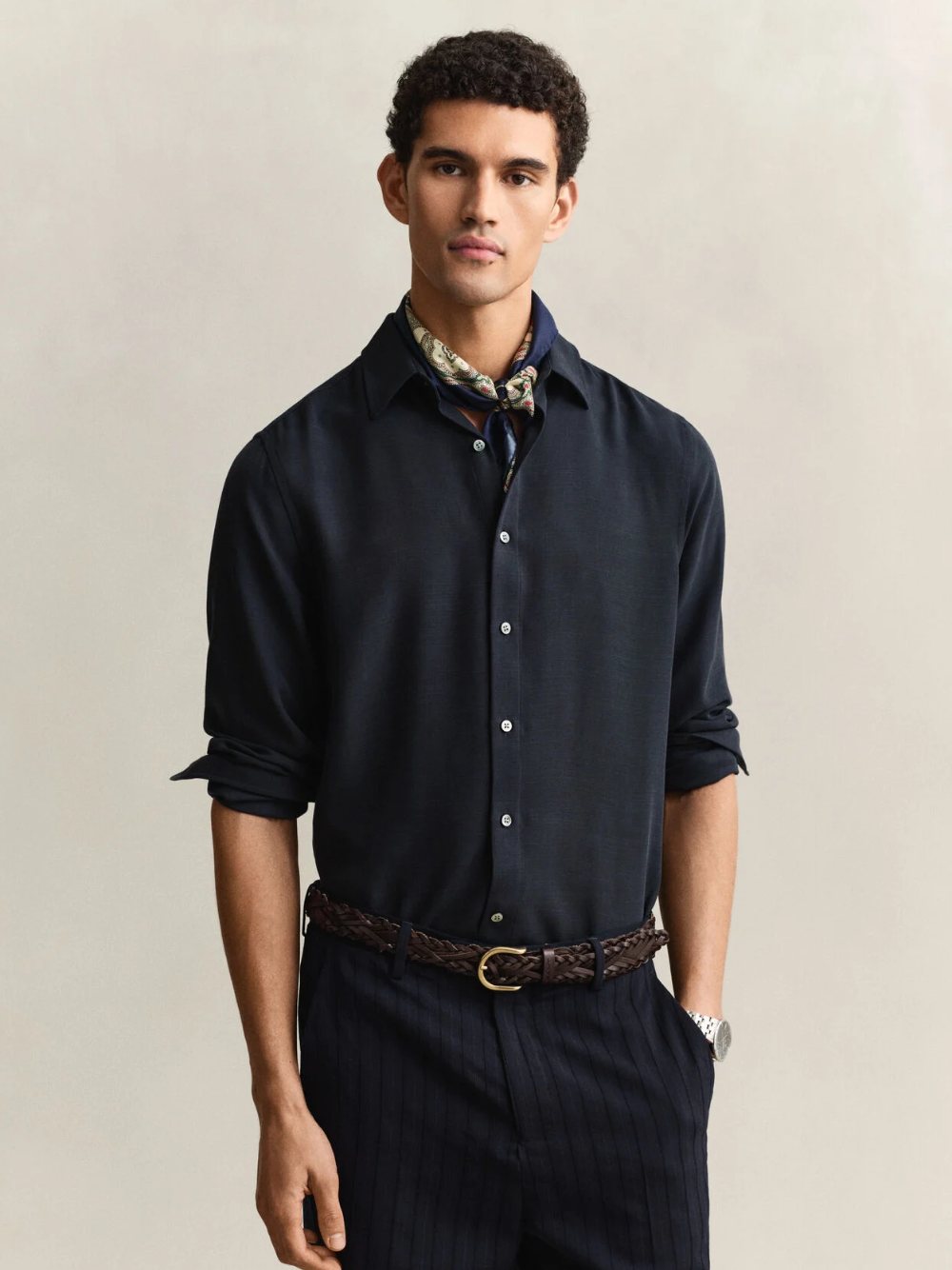 GANT Lyocell Shirt Evening Blue