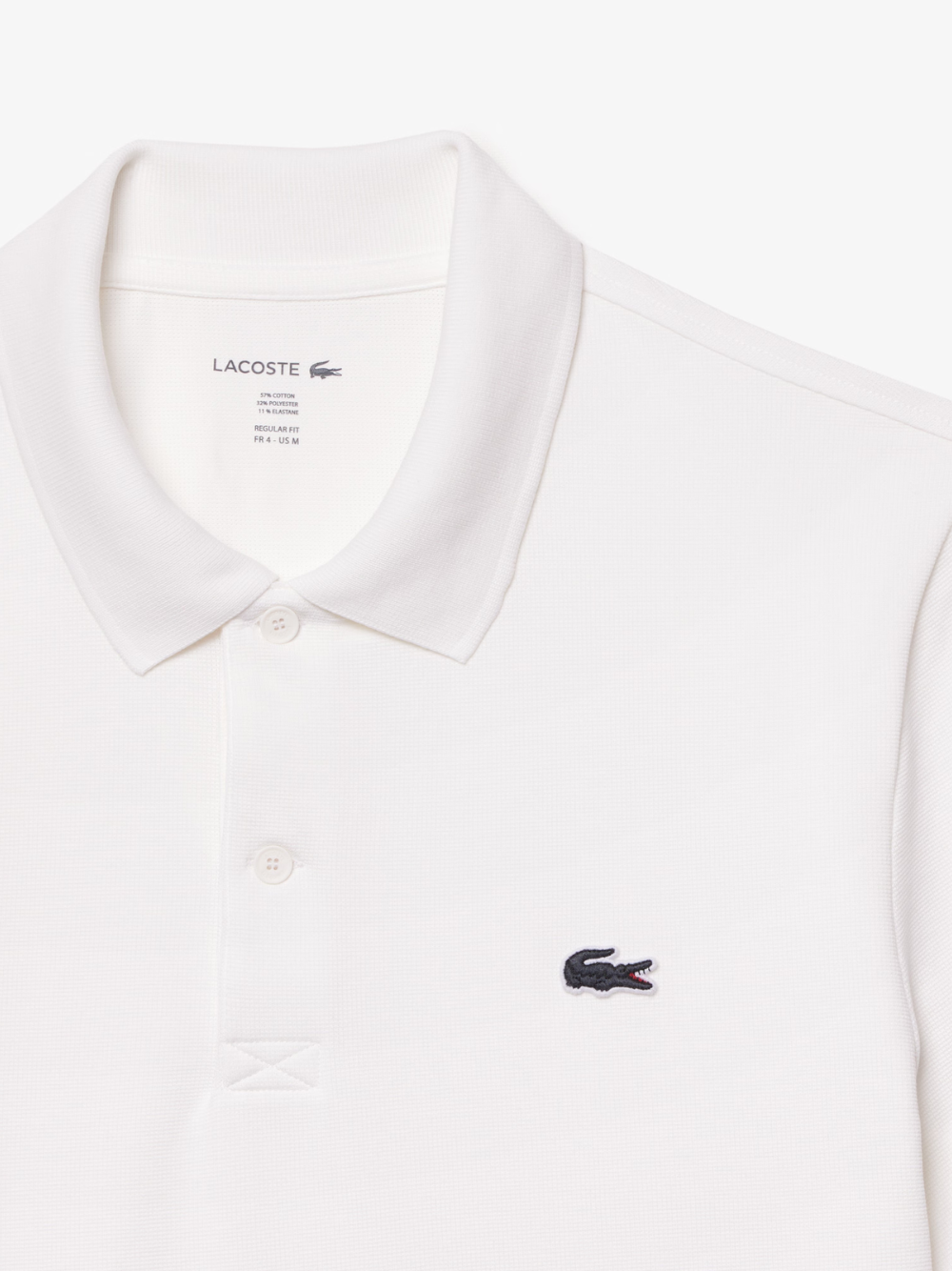 LACOSTE Regular Fit Cotton Polyester Blend Polo Shirt White