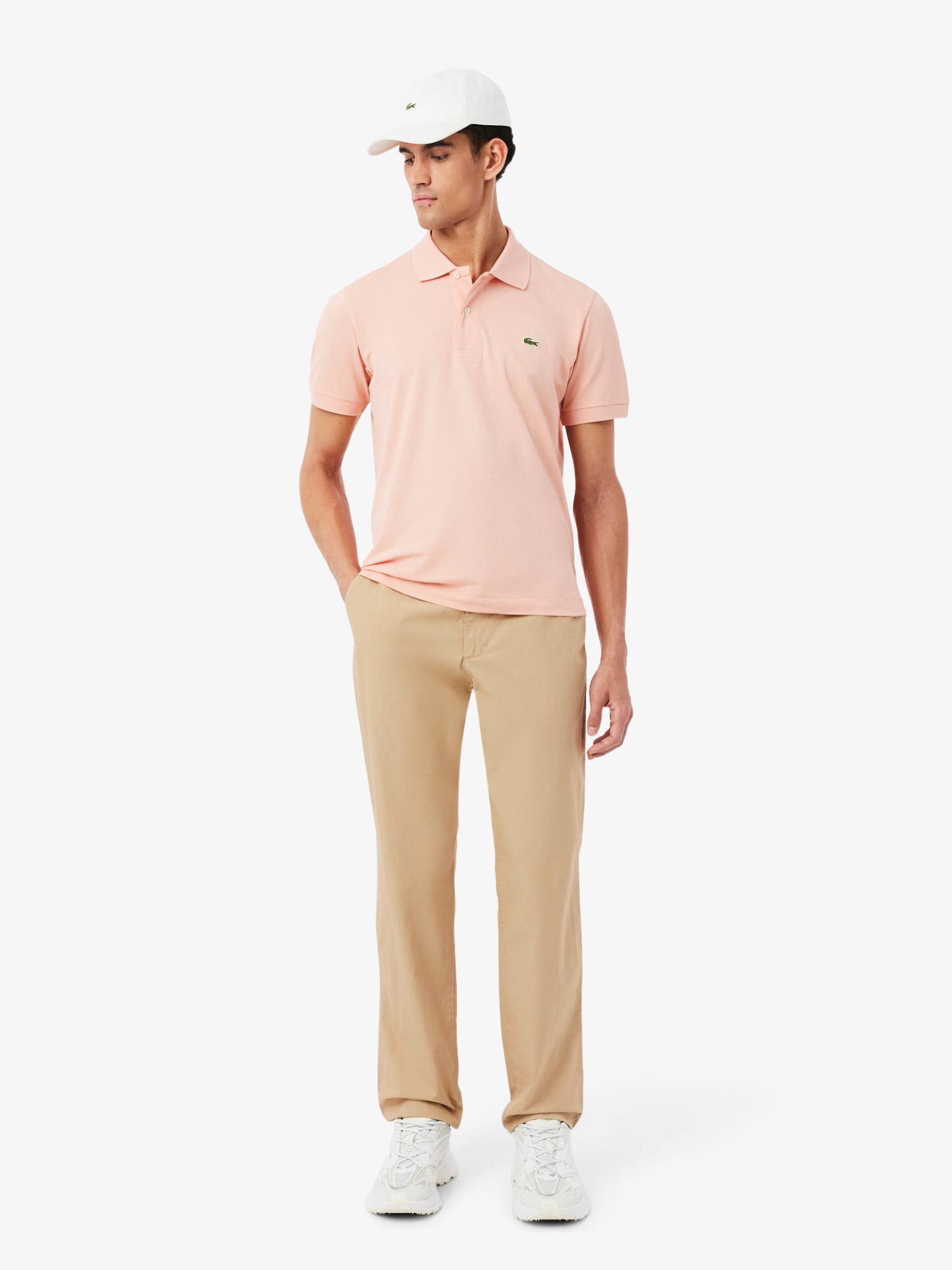 LACOSTE Regular Fit Cotton Twill Chino Pants Beige