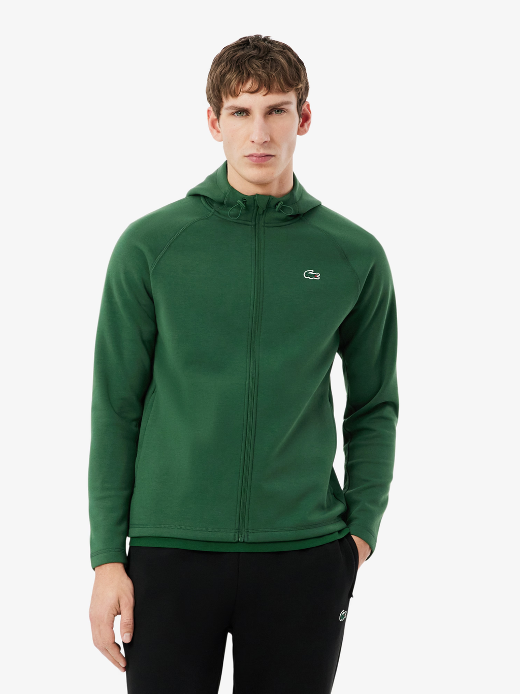 LACOSTE Sport Stretch Zipped Hoodie Pine Green