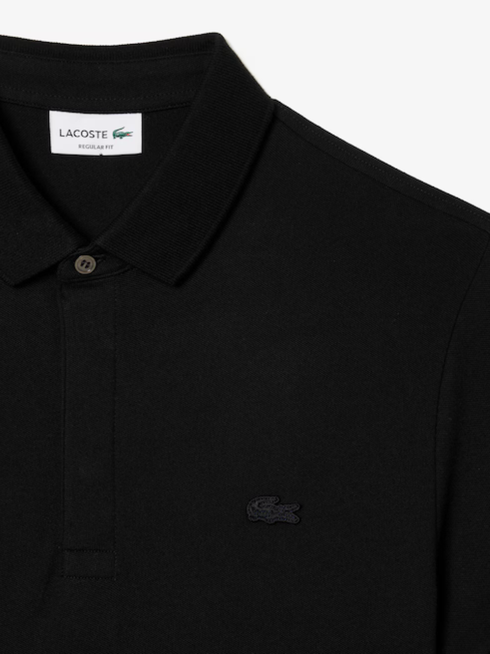 LACOSTE Regular Fit Paris Stretch Piqué Polo Shirt Black