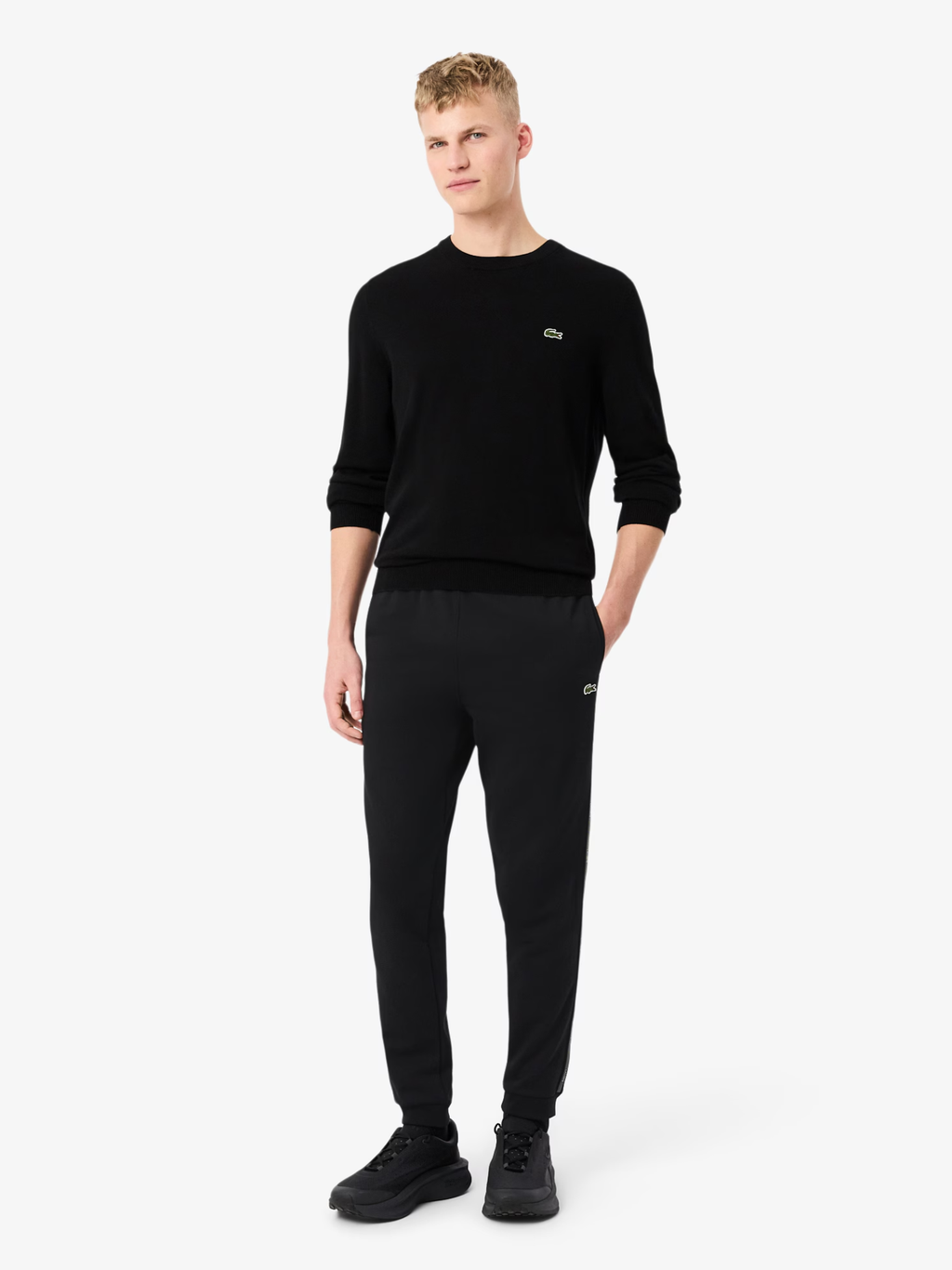 LACOSTE Logo Stripe Tracksuit Pants Black