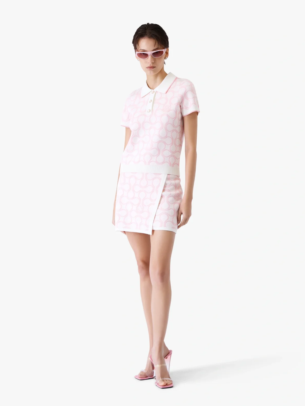 CASABLANCA WOMEN Optic Drop Wrap Mini Skirt Pink