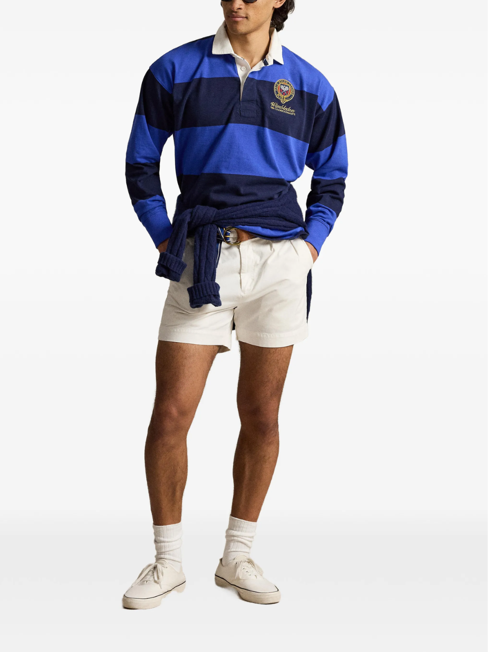 RALPH LAUREN Wimbledon Striped Rugby Shirt Collegiate Blue/Refined Navy
