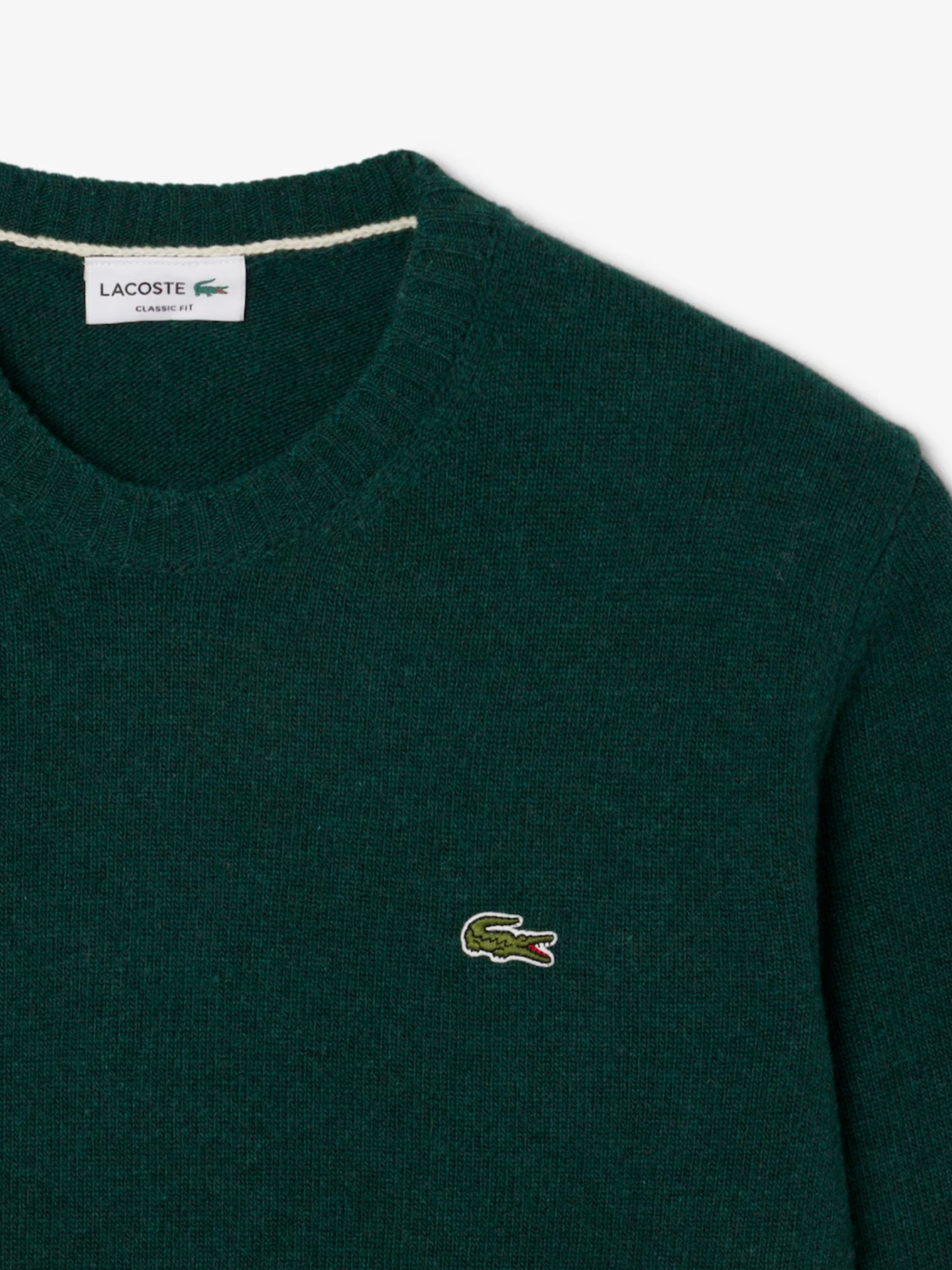 LACOSTE Wool Crew Neck Sweater Sinople Green