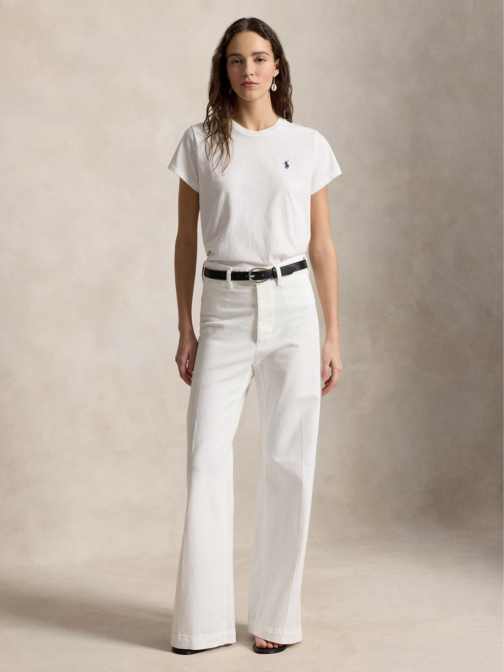 RALPH LAUREN WOMEN Classic Fit Cotton Jersey Crewneck Tee White