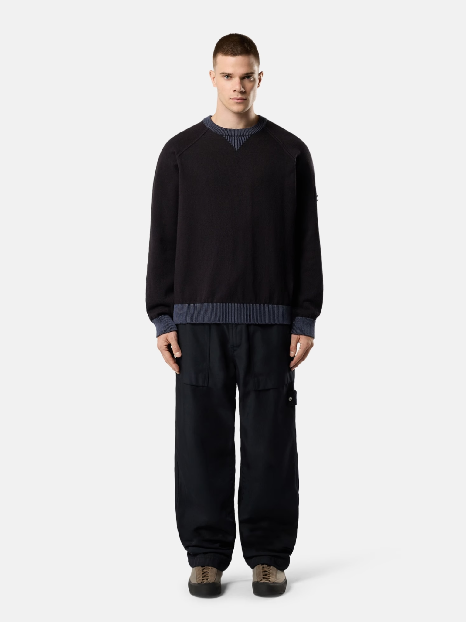 STONE ISLAND Archive-inspired Patch Fatigue Trousers Navy Blue