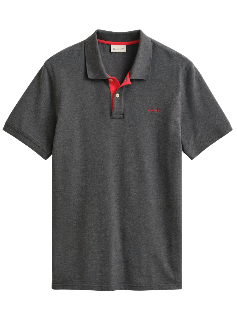 GANT Contrast Piqué Polo Shirt Antracit Melange