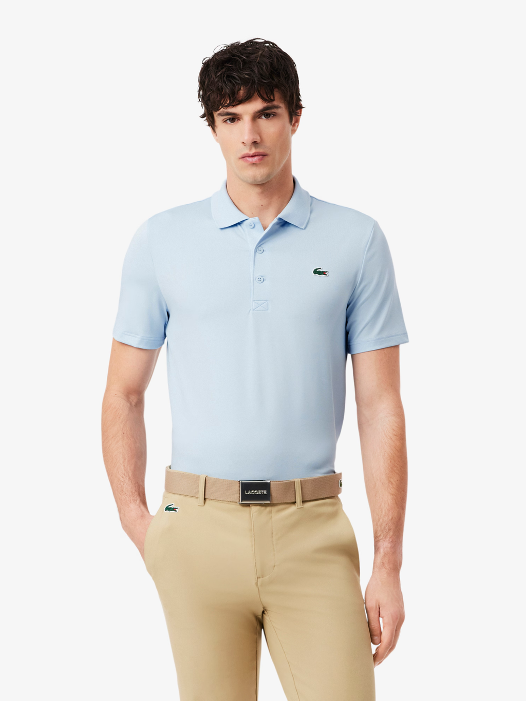 LACOSTE Ultra Dry Stretch Golf Polo Shirt Light Blue