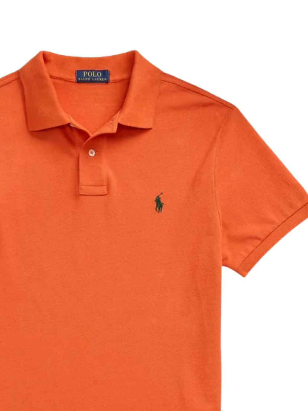 RALPH LAUREN The Iconic Custom Slim Fit Mesh Polo College Orange