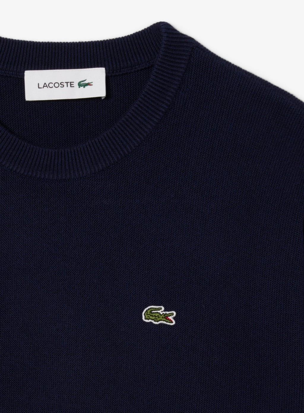 LACOSTE WOMEN Relaxed Fit Cotton Crew Neck Sweater Midnight Blue