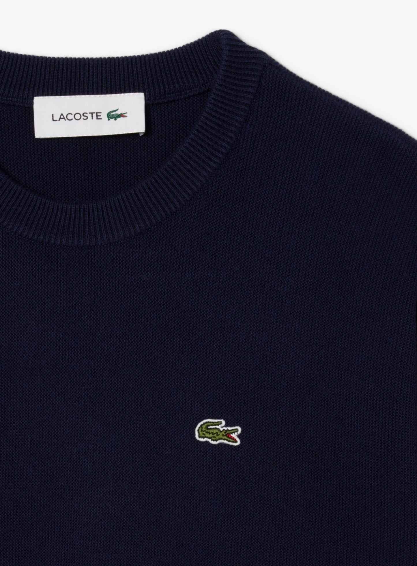 LACOSTE WOMEN Relaxed Fit Cotton Crew Neck Sweater Midnight Blue
