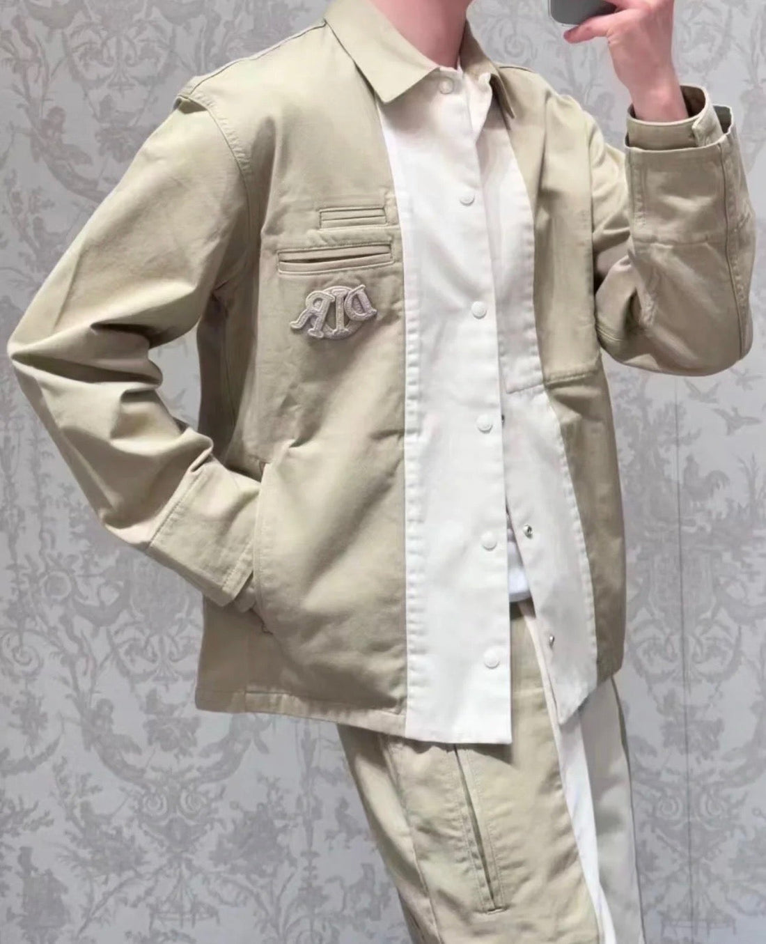 Khaki white Jacket