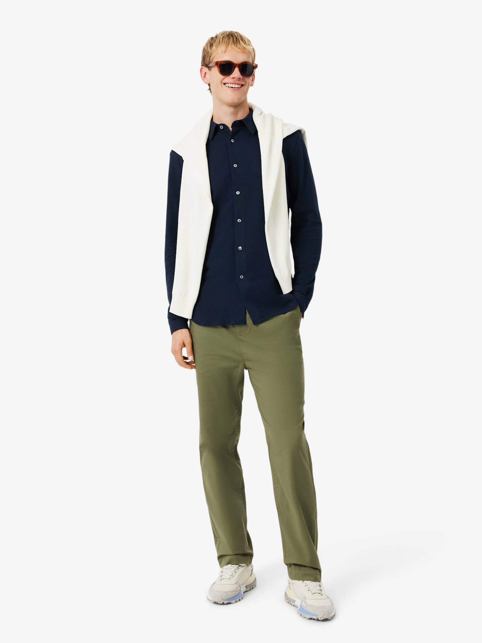 LACOSTE Slim Fit Cotton Piqué Shirt Midnight Blue