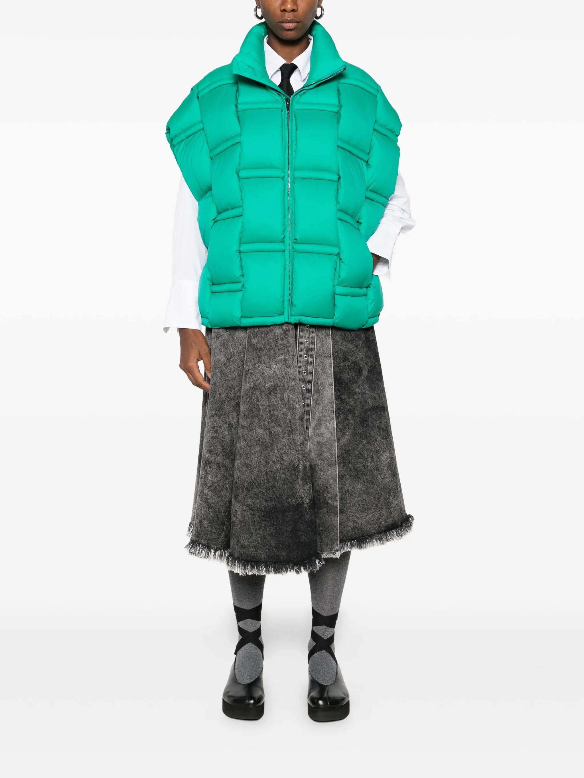 RAXXY 3D Down-Filled Puffer Gilet Quilted Green