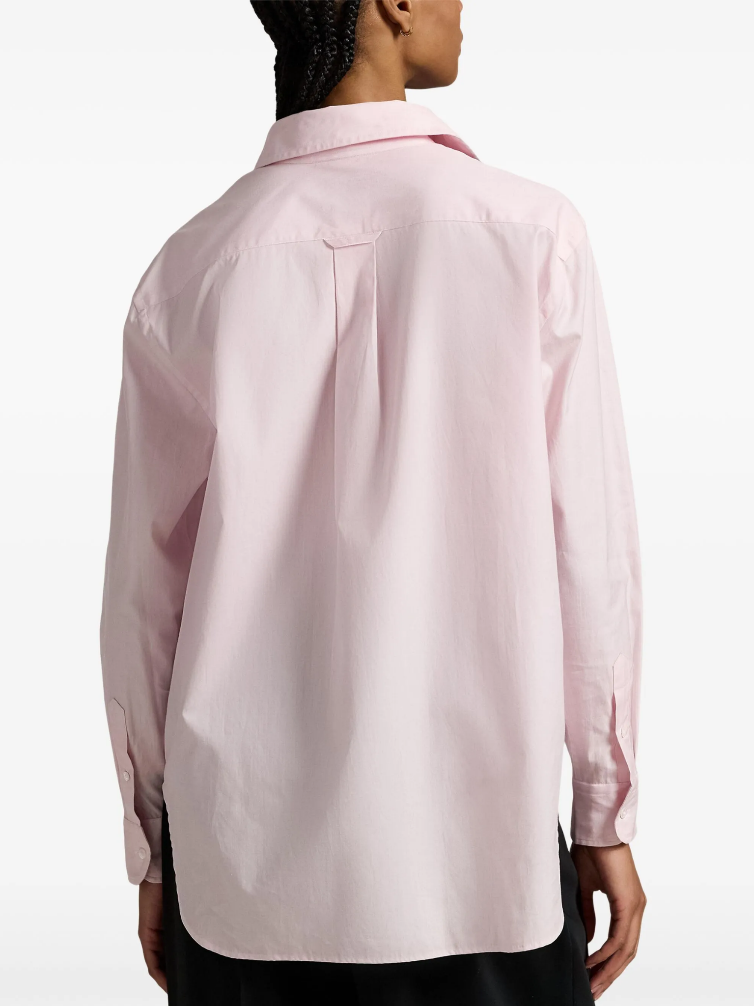 RALPH LAUREN WOMEN End-on-End Oversize Fit Cotton Shirt Surfside Rose
