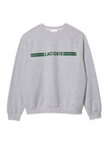 LACOSTE WOMEN Logo Fleece Loungewear Sweatshirt Grey
