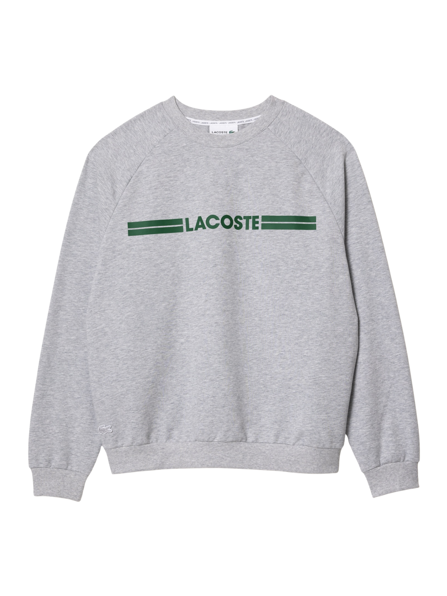 LACOSTE WOMEN Logo Fleece Loungewear Sweatshirt Grey