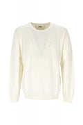 Cp Company Light Fleece Embroidered Big Logo Sweatshirt in White