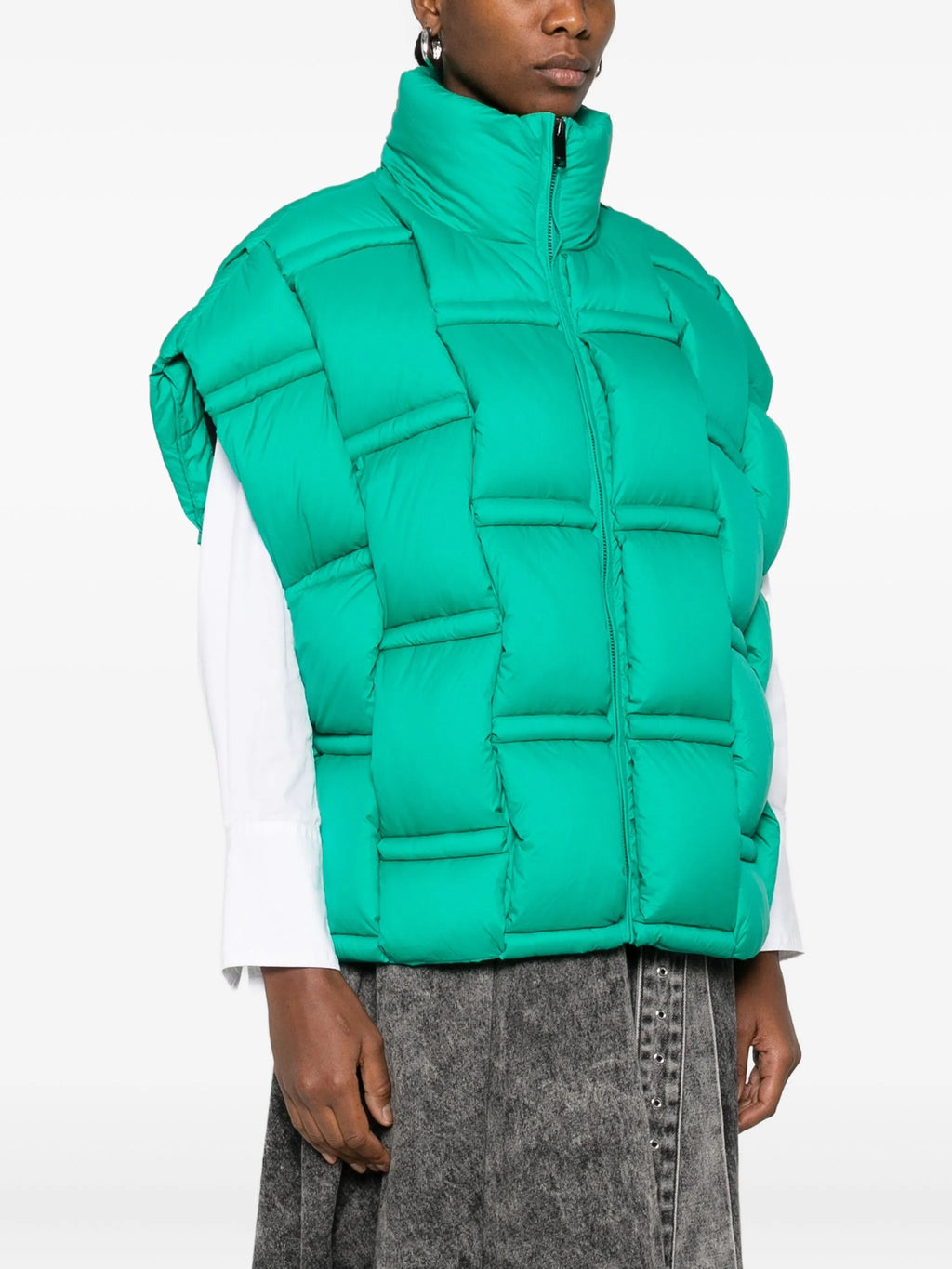 RAXXY 3D Down-Filled Puffer Gilet Quilted Green