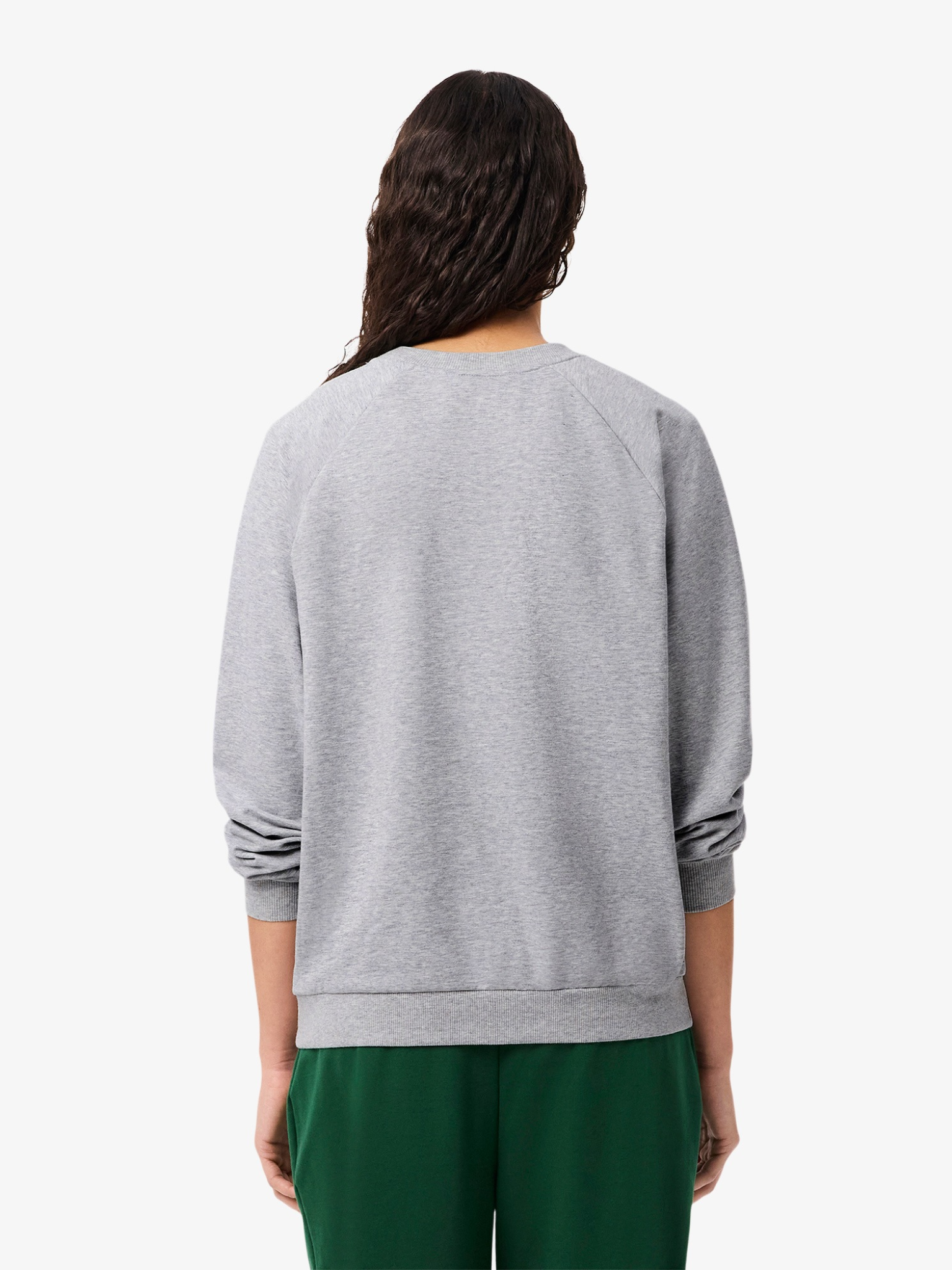 LACOSTE WOMEN Logo Fleece Loungewear Sweatshirt Grey