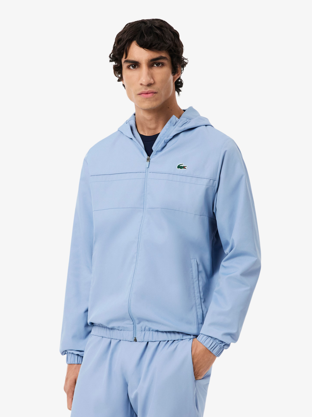 LACOSTE Water-Repellent Sport Track Jacket Light Blue