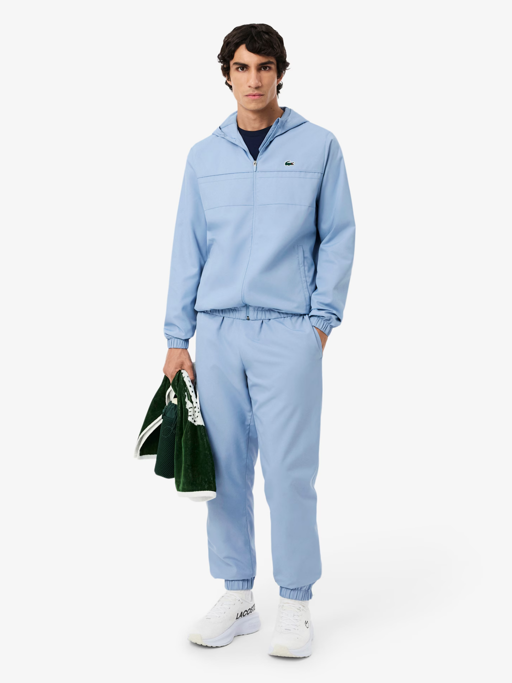 LACOSTE Water-Repellent Sport Track Jacket Light Blue