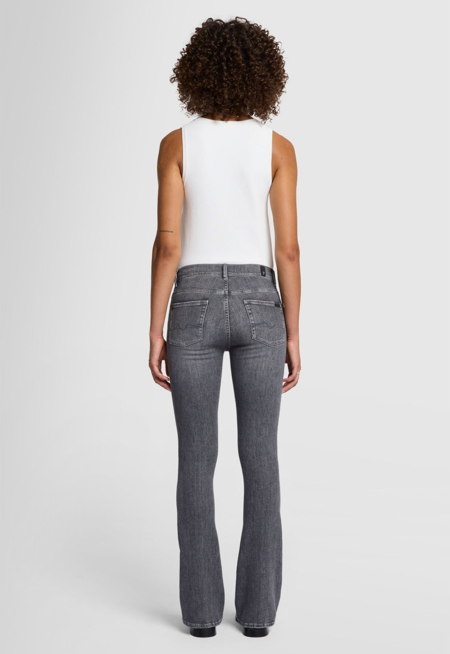 7 FOR ALL MANKIND WOMEN BOOTCUT Soho Slim Illusion Mid Waist Jeans Grey