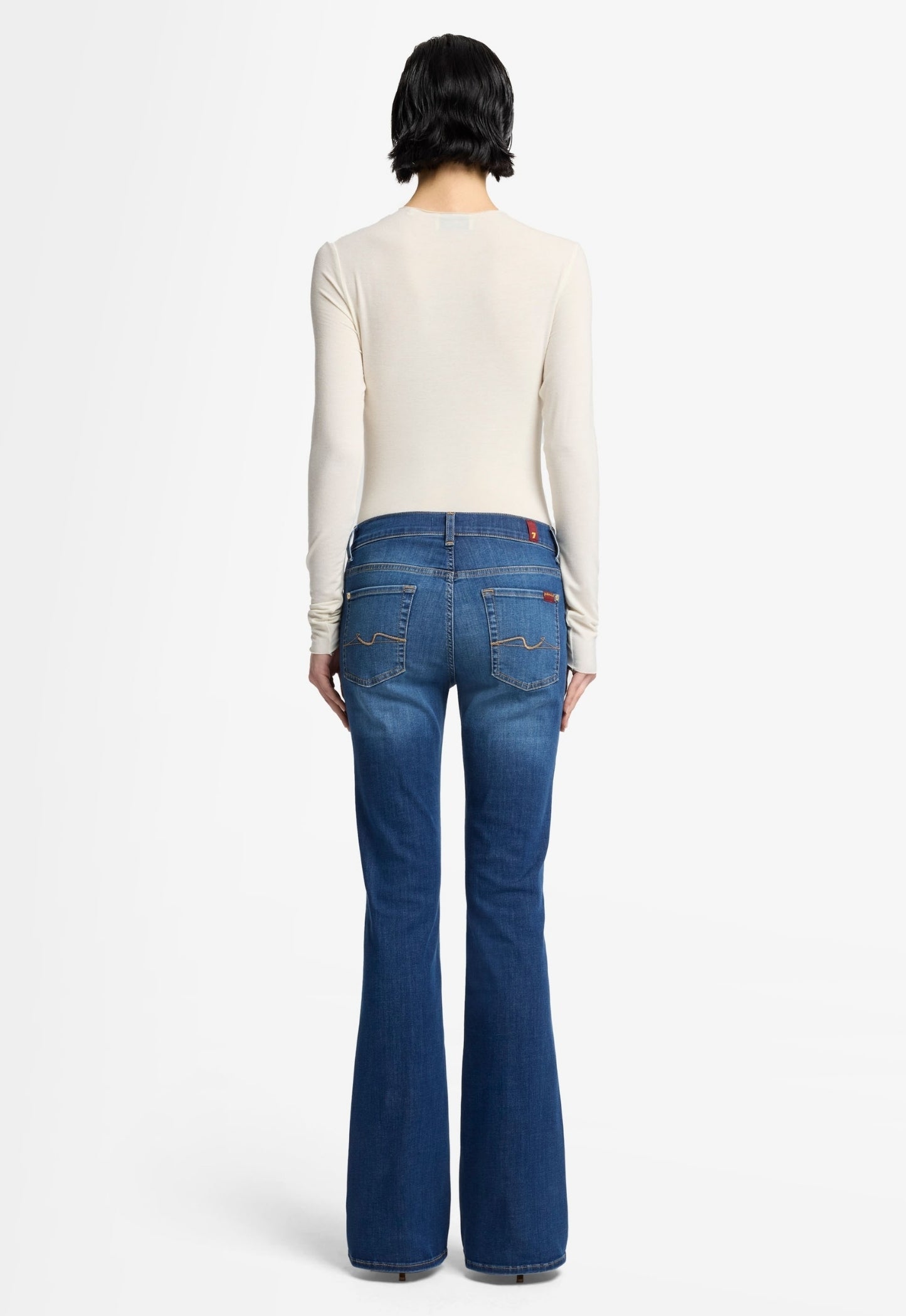 7 FOR ALL MANKIND WOMEN BOOTCUT Duchess Mid waist Jeans Mid Blue