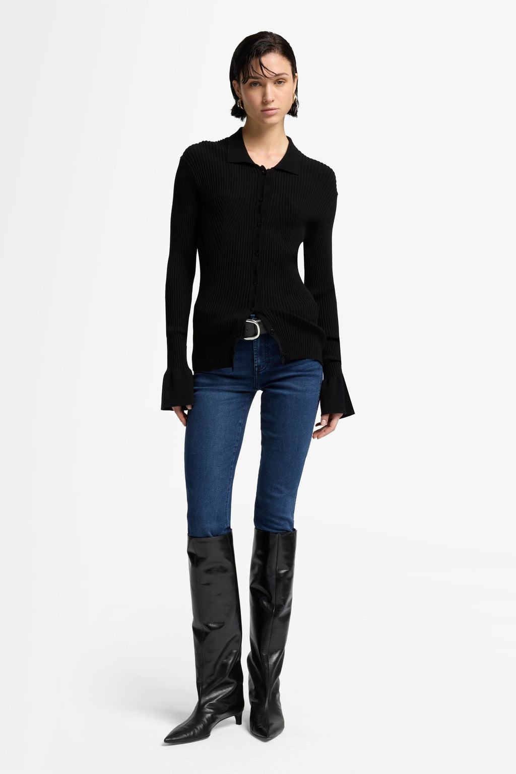 7 FOR ALL MANKIND WOMEN KIMMIE STRAIGHT Park Avenue Mid Waist Slim Jeans Dark Blue
