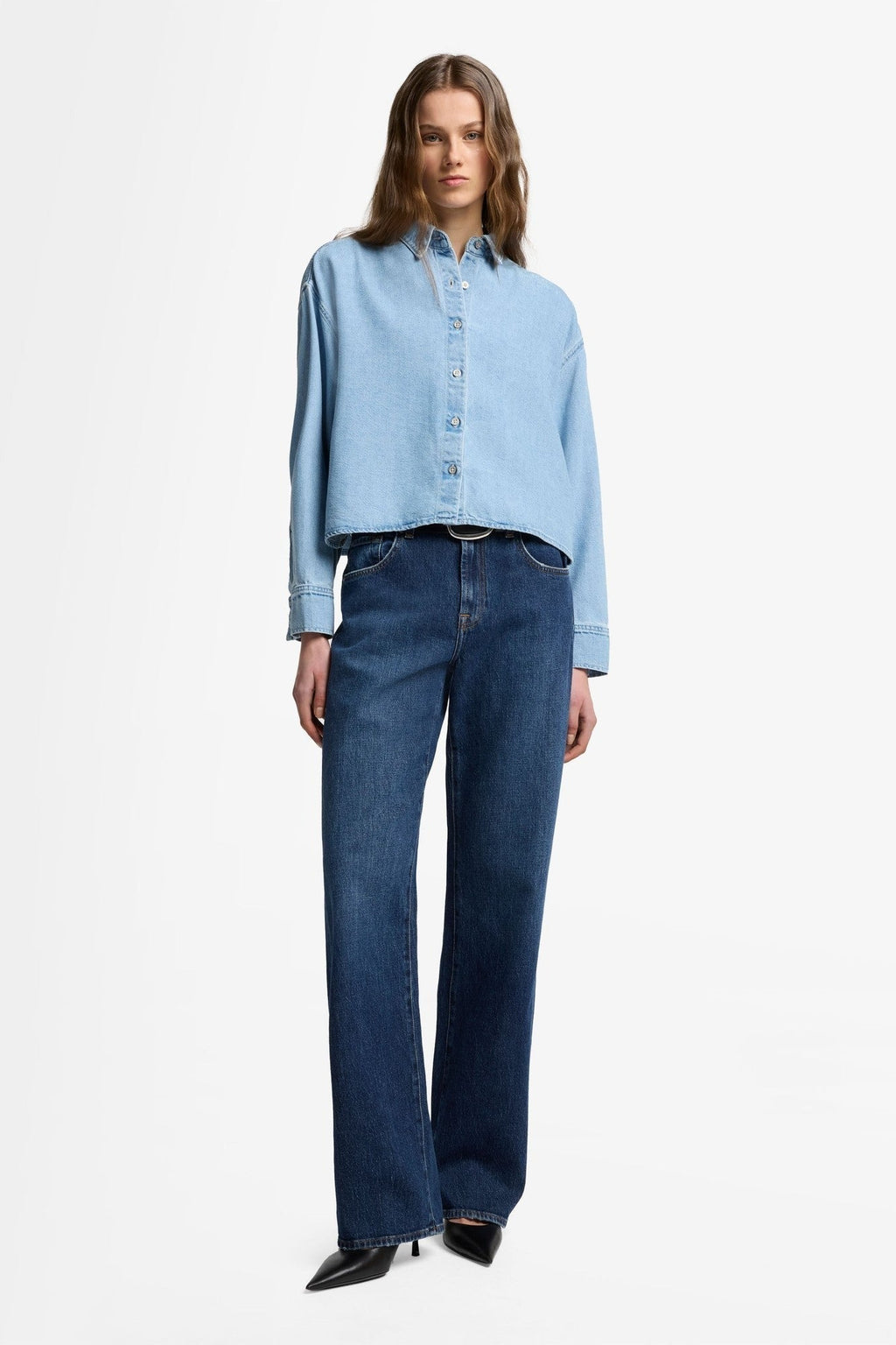 7 FOR ALL MANKIND WOMEN Tess Trousers Radar Jeans Dark Blue