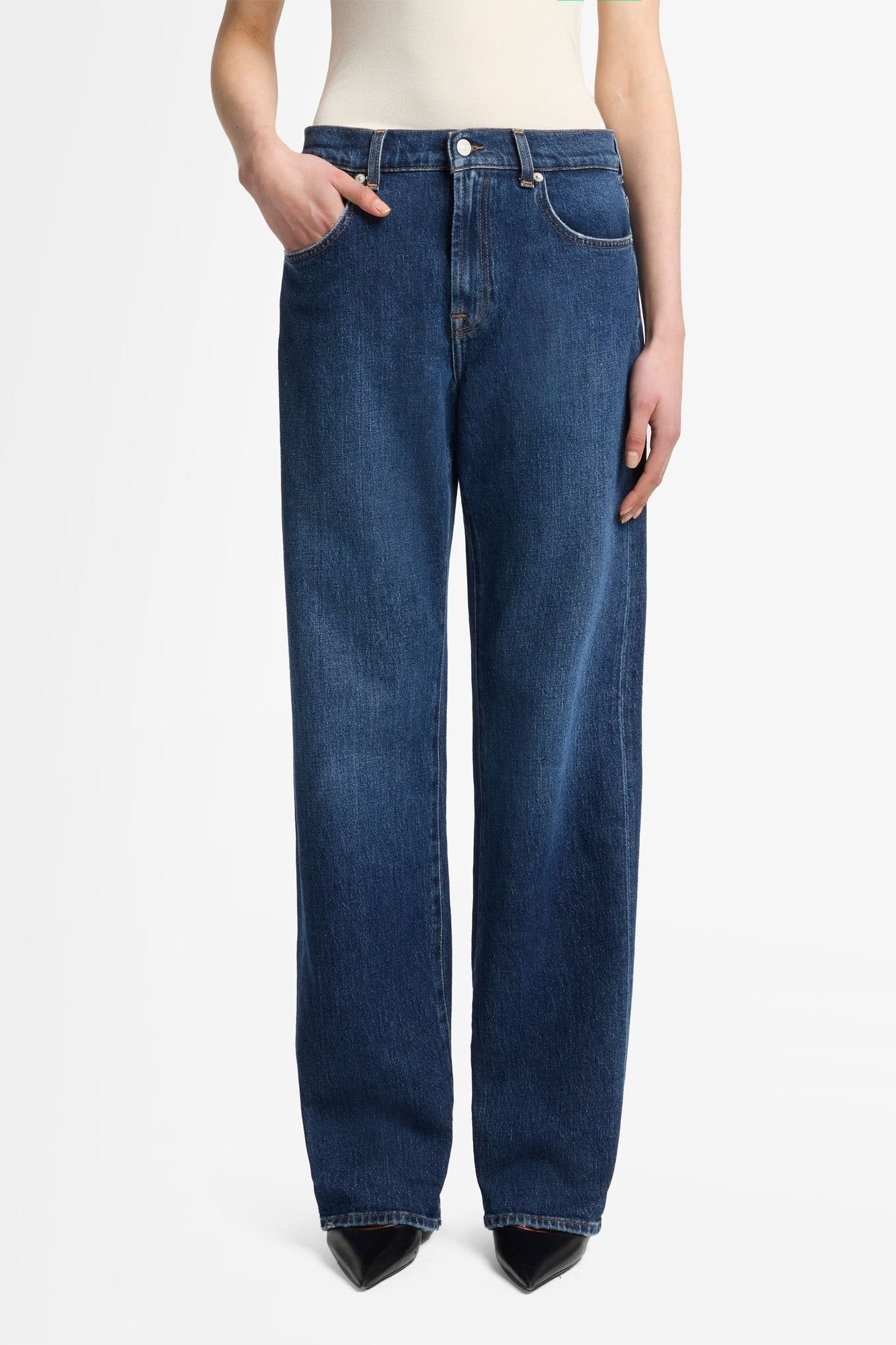 7 FOR ALL MANKIND WOMEN Tess Trousers Radar Jeans Dark Blue