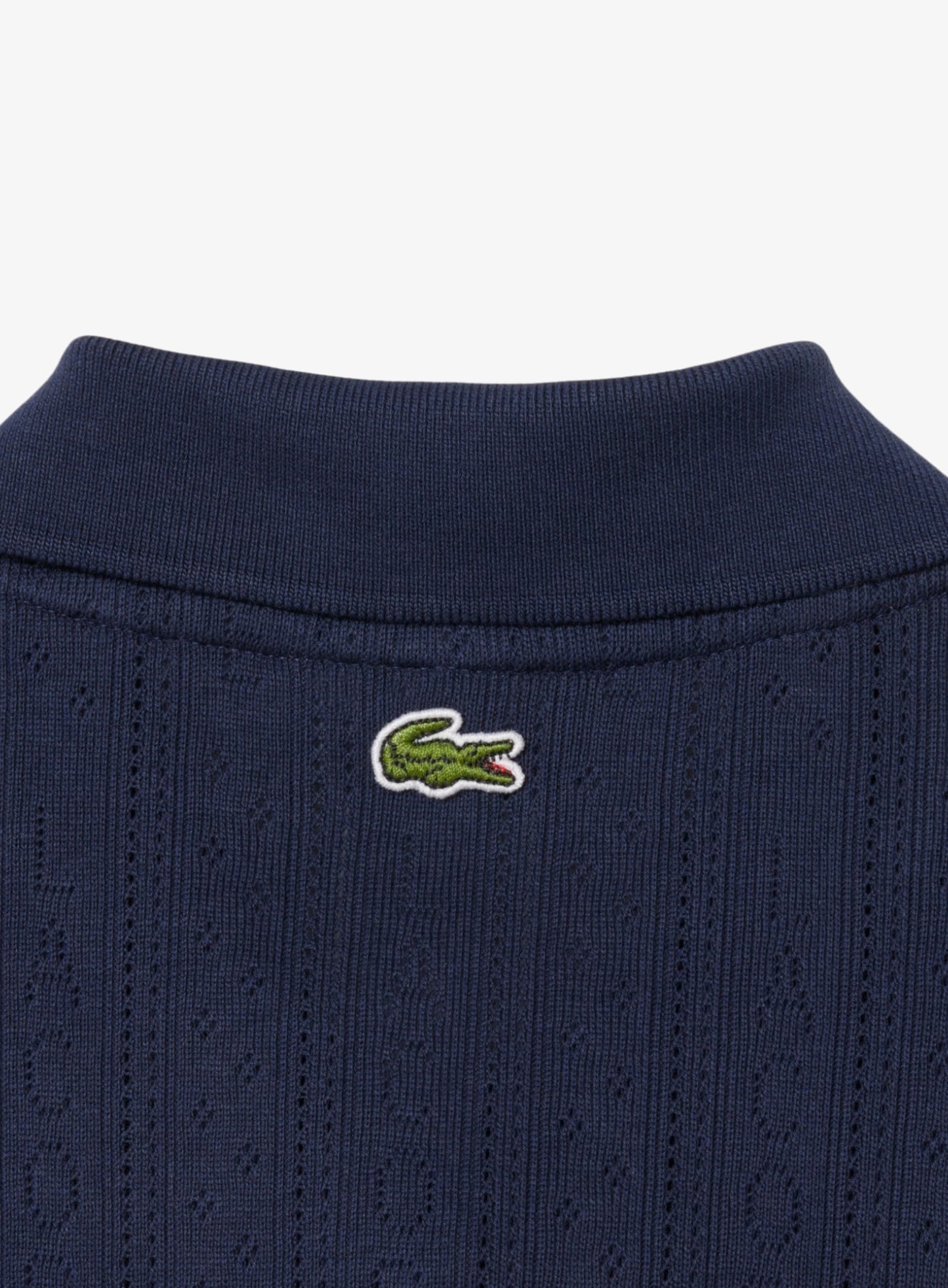 LACOSTE WOMEN Slim Fit Pointelle Branded L.12.D Polo Shirt Midnight Blue