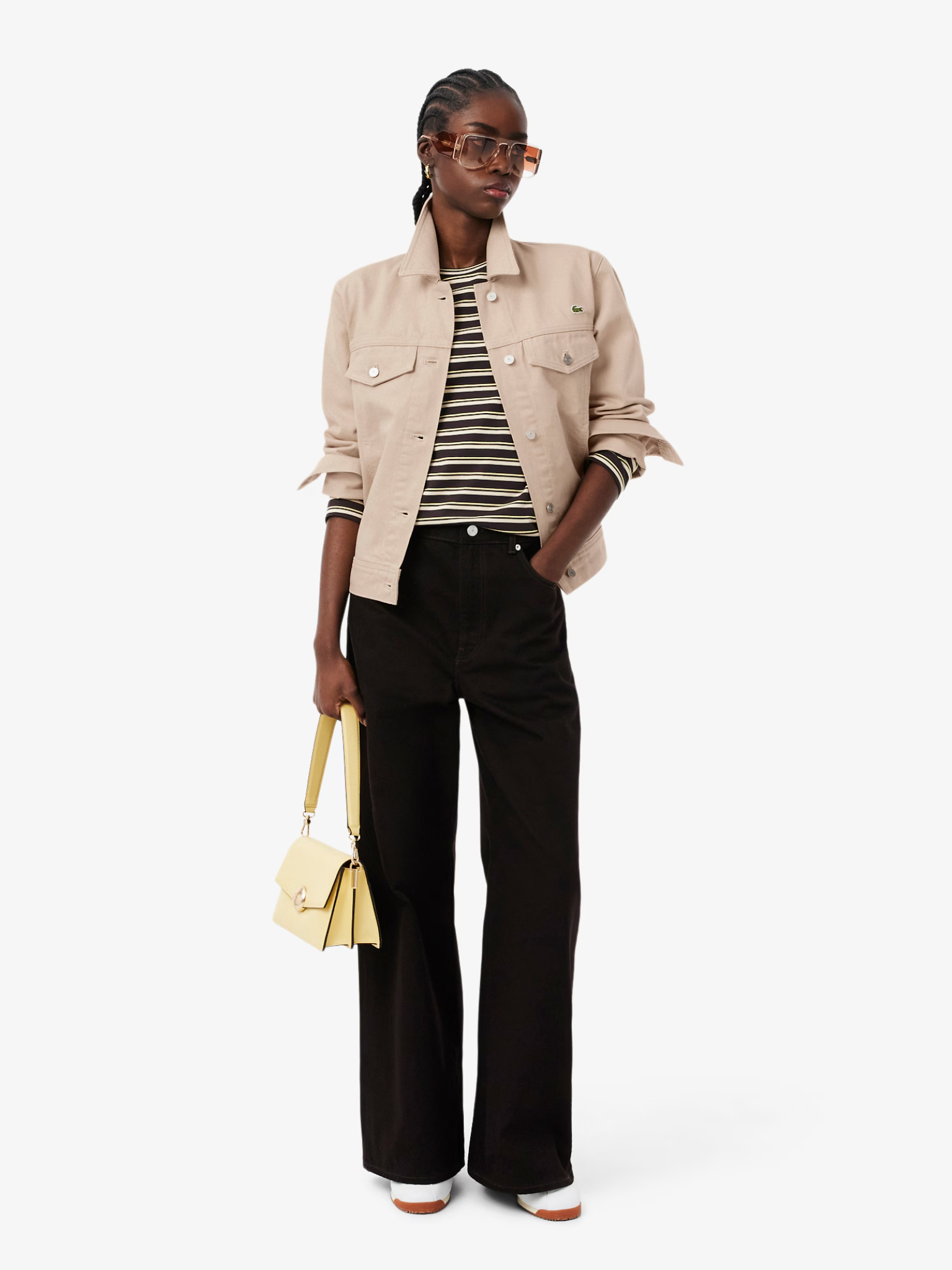 LACOSTE WOMEN Cotton Denim Jacket Beige