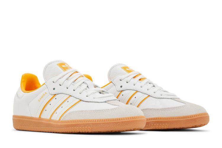 adidas Samba OG Cloud White Crystal White Crew Yellow (GS)