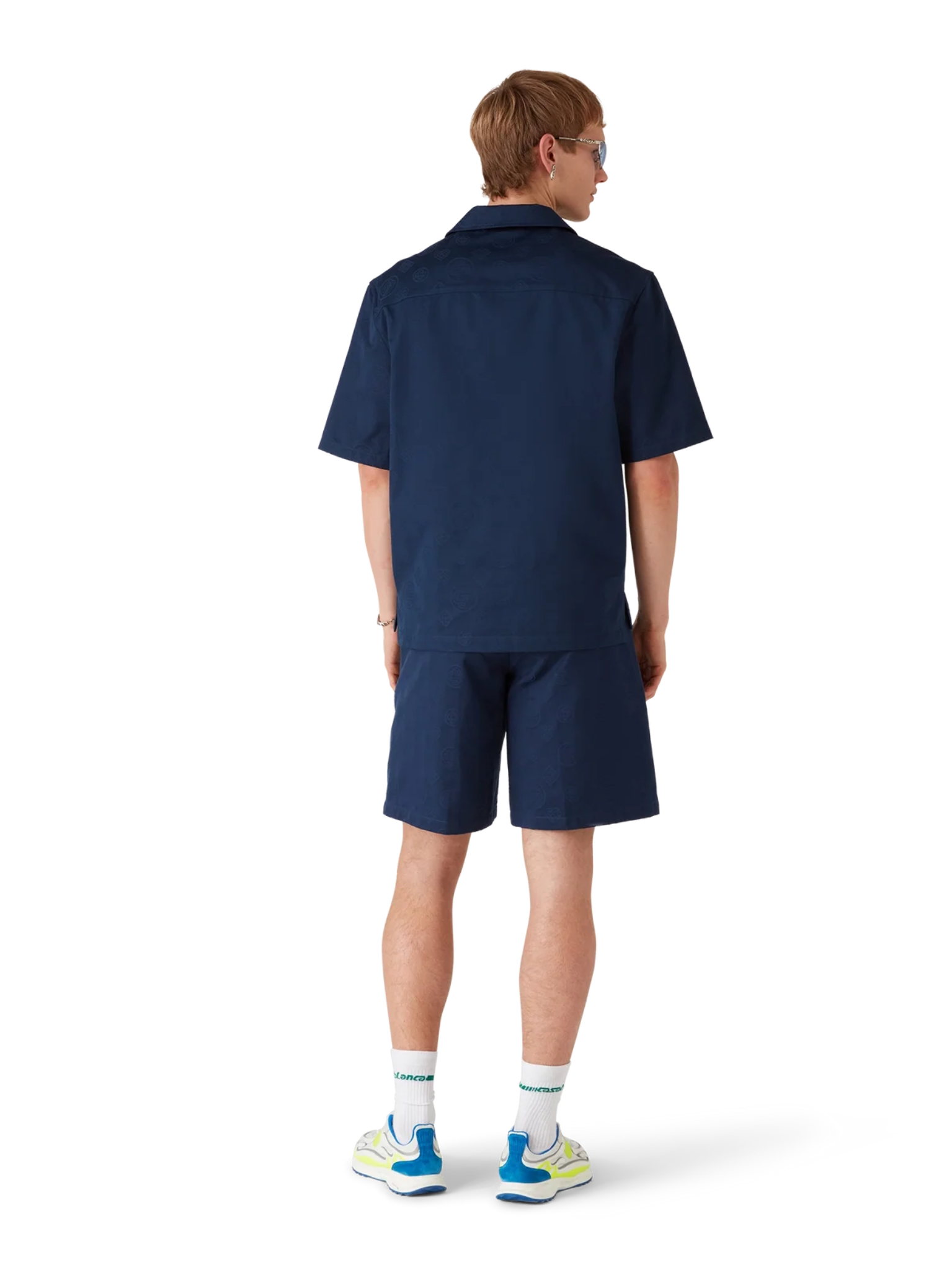 CASABLANCA Monogram Short Sleeve Shirt Navy