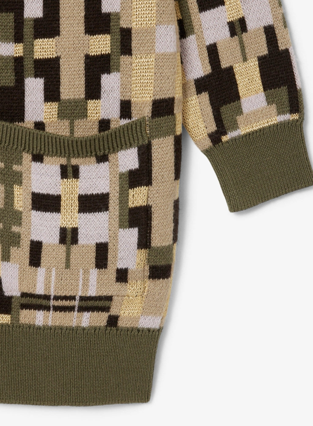 LACOSTE WOMEN Jacquard graphic long cardigan Khaki Beige