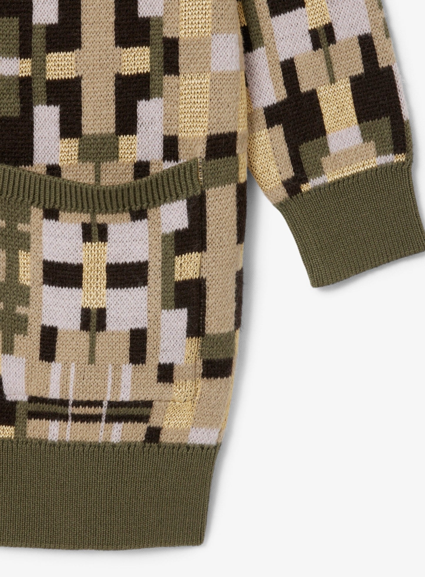 LACOSTE WOMEN Jacquard graphic long cardigan Khaki Beige