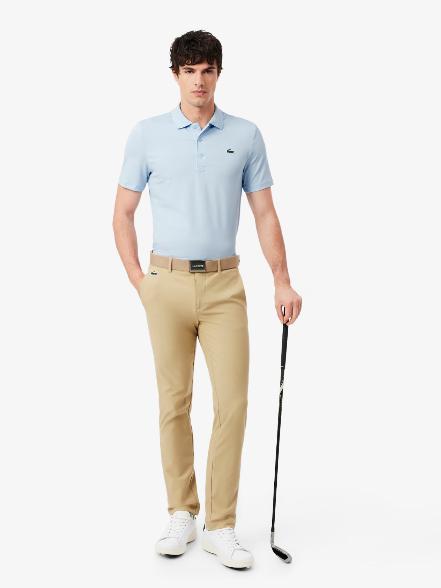 LACOSTE Ultra Dry Stretch Golf Polo Shirt Light Blue