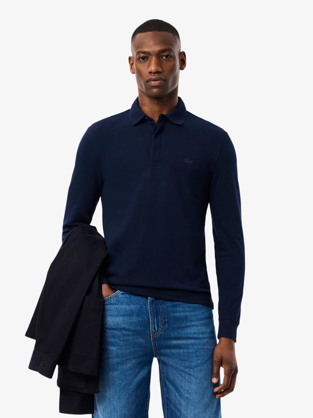 LACOSTE Regular Fit Paris Stretch Piqué Polo Shirt Midnight Blue